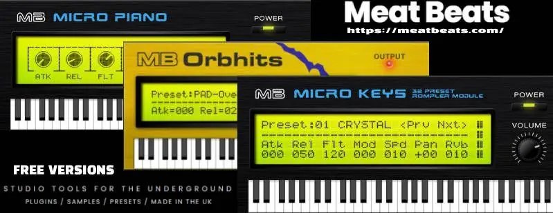 Meat Beats free plugins — Micro Piano, Orbhits and Micro Keys